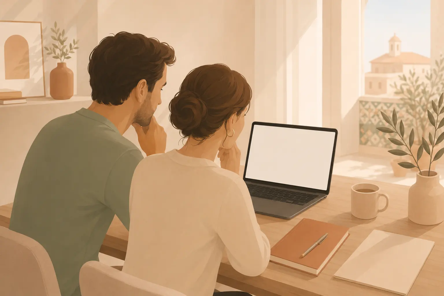 Pareja decidiendo qué despacho elegir para la Ley de Segunda Oportunidad